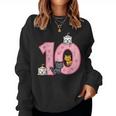 10Th Birthday Cats On Number 10 Kawaii Bday Kitten Girls Kid Women Sweatshirt