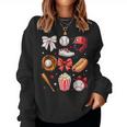 Baseball Mom Coquette Bow Mother's Day Baseball Mama Women Sweatshirt