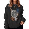 My Boy Might Not Always Swing But I Do Baseball Mom Women Sweatshirt