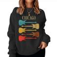 Chicago Concert Rock Music Festival Guitarras Illinois Band Il Cuello Sudadera Mujer
