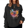 Colourful Dragonfly With Spray Effect Sweatshirt Frauen