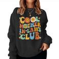 Cool Mother In Laws Club Groovy Mother's Day Floral Women Sweatshirt