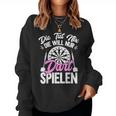 Die Will Nur Dart Spielen Dartboard Women's Darts Sweatshirt Frauen