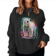 Eisbär Women's Colourful Watercolour Polar Bear Sweatshirt Frauen