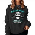 Installing Muscle Panda Weight Lifting Barbell Fitness Sweatshirt Frauen