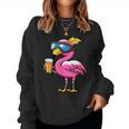 Ski Flamingo With Beer Apres Ski Comic Sweatshirt Frauen