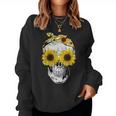 Skull Sunflower Skeleton Bandana Sunflower Skull Sweatshirt Frauen