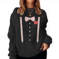 Heart Bow Tie & Bracesalentine's Day Costume Women's Sweatshirt Frauen