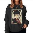 Japanese Gothic Kawaii Anime Samurai Cat Mom Woman Girls Women Sweatshirt