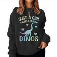 Just A Girl Who Loves Dinos La Chica De Los Dinosaurios Sudadera Mujer