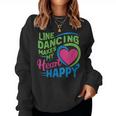 Line Dancing Hace Mi Corazón Feliz Danza Cuello Sudadera Mujer