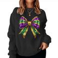 Mardi Gras Coquette Bow Fat-Tuesday New Orleans Girls Women Sweatshirt
