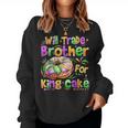 Mardi Gras Girls Kid Will Trade Brother For King Cake Bead Women Sweatshirt