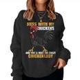 Métete Con Mis Pollos Y Conocerás A La Señora Crazy Chicken Sudadera Mujer