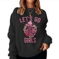 Pink Cowboy Hat Boots Let's Go Girls Western Cowgirls Sweatshirt Frauen