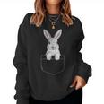 Rabbit In Chest Pocket Easter Bunny Carnickel For Women Sweatshirt Frauen