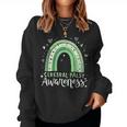 Rainbow In March We Wear Green Cerebral Palsy Awareness Women Sweatshirt