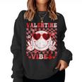 Retro Groovy Valentines Day Girl Valentine Vibes Women Sweatshirt