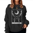 Tarot Card Vintage Crescent Moon Black Cat Mom Cat Lovers Women Sweatshirt