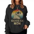 Vintage Chicken Mom Chicken Lovers Mommy Mother's Day Women Sweatshirt