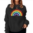 Vintage Rainbow With Beautiful Colourful Colours Love Peace Sweatshirt Frauen