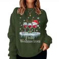 Christmas Red Wine Merry Christmas Reindeer Santa Claus Sweatshirt Frauen