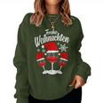 Merry Christmas Wine Red Wine Glass With Christmas Hat Sweatshirt Frauen