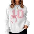 Birthday Girl Pink Coquette Bow 10 Year Old Aesthetic Girly Women Sweatshirt