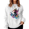 Colourful Ski Jumper Girl On Women's Ski Jumping Long-Sleeved Sweatshirt Frauen