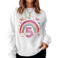 Kinder Geburtstag 5 Mädchen Regenbogen Fee Fünfter 5 Jahre Alt Sweatshirt Frauen