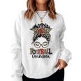 Leopard Messy Bun Grandma Life Football Grandma Women Sweatshirt