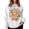 Toddler Jesus Loves You- Groovy Girls Christian Women Sweatshirt