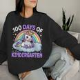 100Th Days Of Kindergarten Unicorn Girls 100 Days Of School Women Sweatshirt Gifts for Her