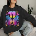 11Th Birthday Girl 11 Years Butterfly Number 11 Sweatshirt Frauen Geschenke für Sie