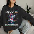 40Th Birthday Woman Man Party Outfit Unicorn Sweatshirt Frauen Geschenke für Sie