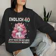 40Th Birthday Woman Party Outfit Unicorn Sweatshirt Frauen Geschenke für Sie