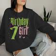 7Th Birthday Witch Pink And Green 7 Year Old Birthday Girl Women Sweatshirt Gifts for Her
