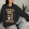 April 57Th Birthday 1968 Awesome Teddy Bear Women Sweatshirt Gifts for Her