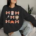 Baseball Game Day Orange Coquette Bow Baseball Mom Retro Women Sweatshirt Gifts for Her