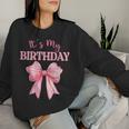 Birthday Girl Coquette Birthday Girl Pink Coquette Bow Women Sweatshirt Gifts for Her