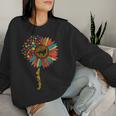 Border Collie Mom Sunflower Dog Paw Colorful Women Sweatshirt Gifts for Her