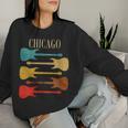 Chicago Concert Rock Music Festival Guitarras Illinois Band Il Cuello Sudadera Mujer Regalos para ella