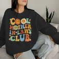 Cool Mother In Laws Club Groovy Mother's Day Floral Women Sweatshirt Gifts for Her