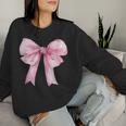Coquette Pink Bow For Girls Cute Pink Coquette Bow Women Sweatshirt Gifts for Her
