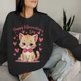 Cute Cat Valentines Day For Girls Kitty Girls Cat Women Sweatshirt Gifts for Her