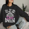 Die Will Nur Dart Spielen Dartboard Women's Darts Sweatshirt Frauen Geschenke für Sie