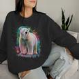 Eisbär Women's Colourful Watercolour Polar Bear Sweatshirt Frauen Geschenke für Sie