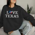 Êtements D'artintage Du Drapeau De L'état Du Texas En Détresse Love Texas Sweat-shirt pour femme Cadeaux pour elle