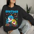Brother Of The Birthday Family Shark Birthday Boy Girl Women Sweatshirt Gifts for Her