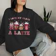 I Love My Class A Latte Coffee Teacher Groovy Women Sweatshirt Gifts for Her